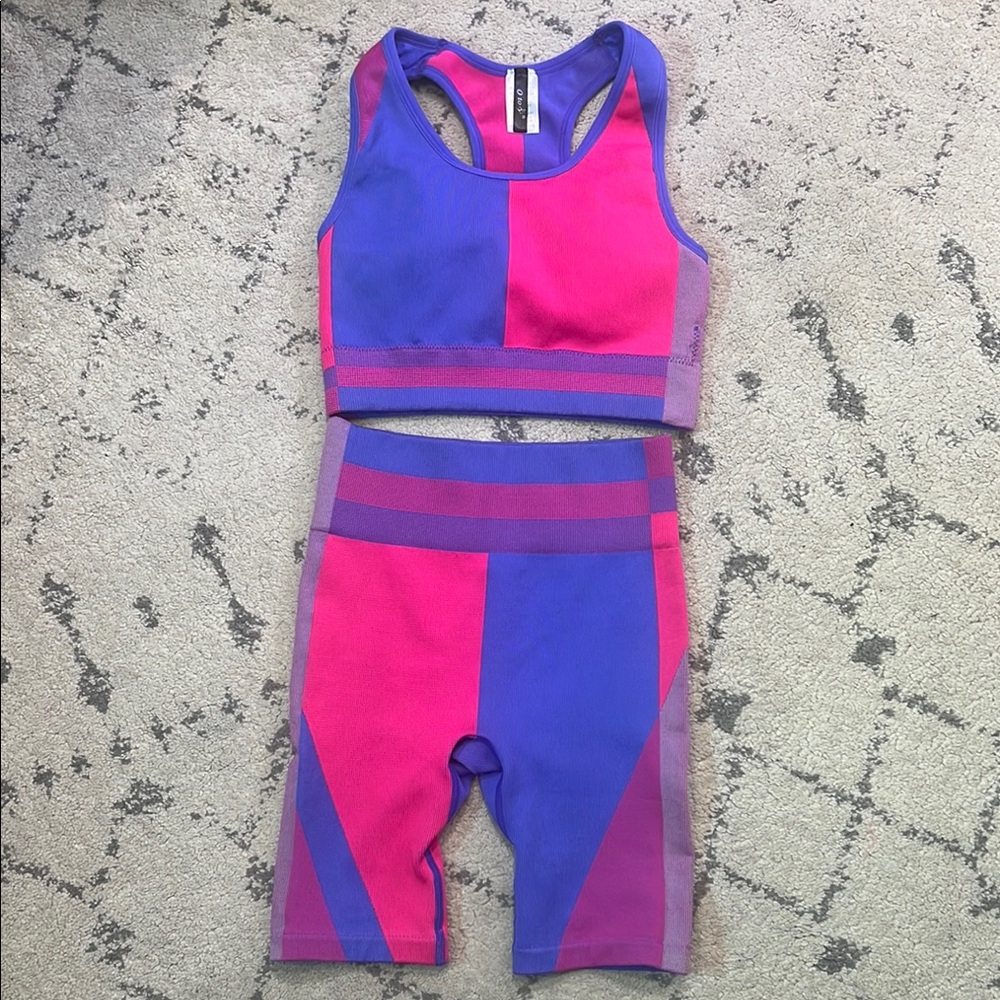 Vibrant Pink and Blue Activewear Set